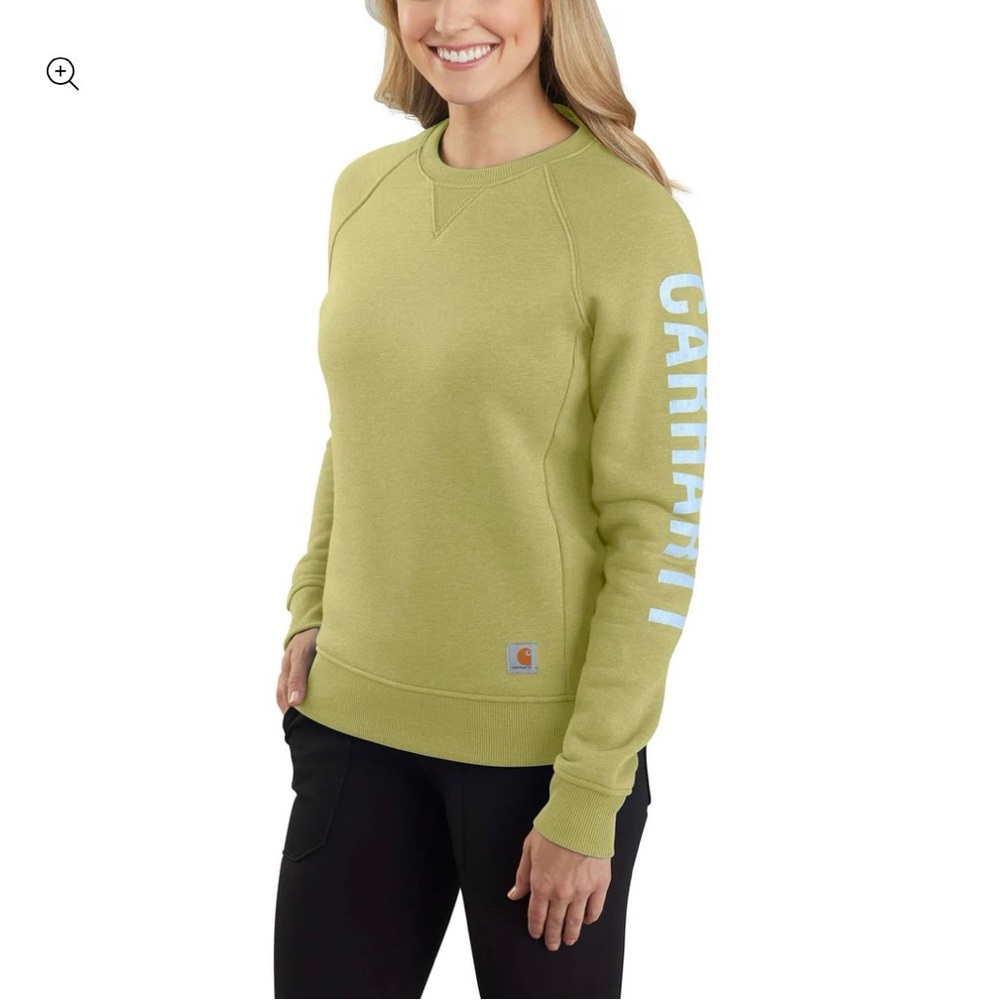 Carhartt Women’s Relaxed Fit Midweight Crew Neck Block Logo Size XS (0-2)